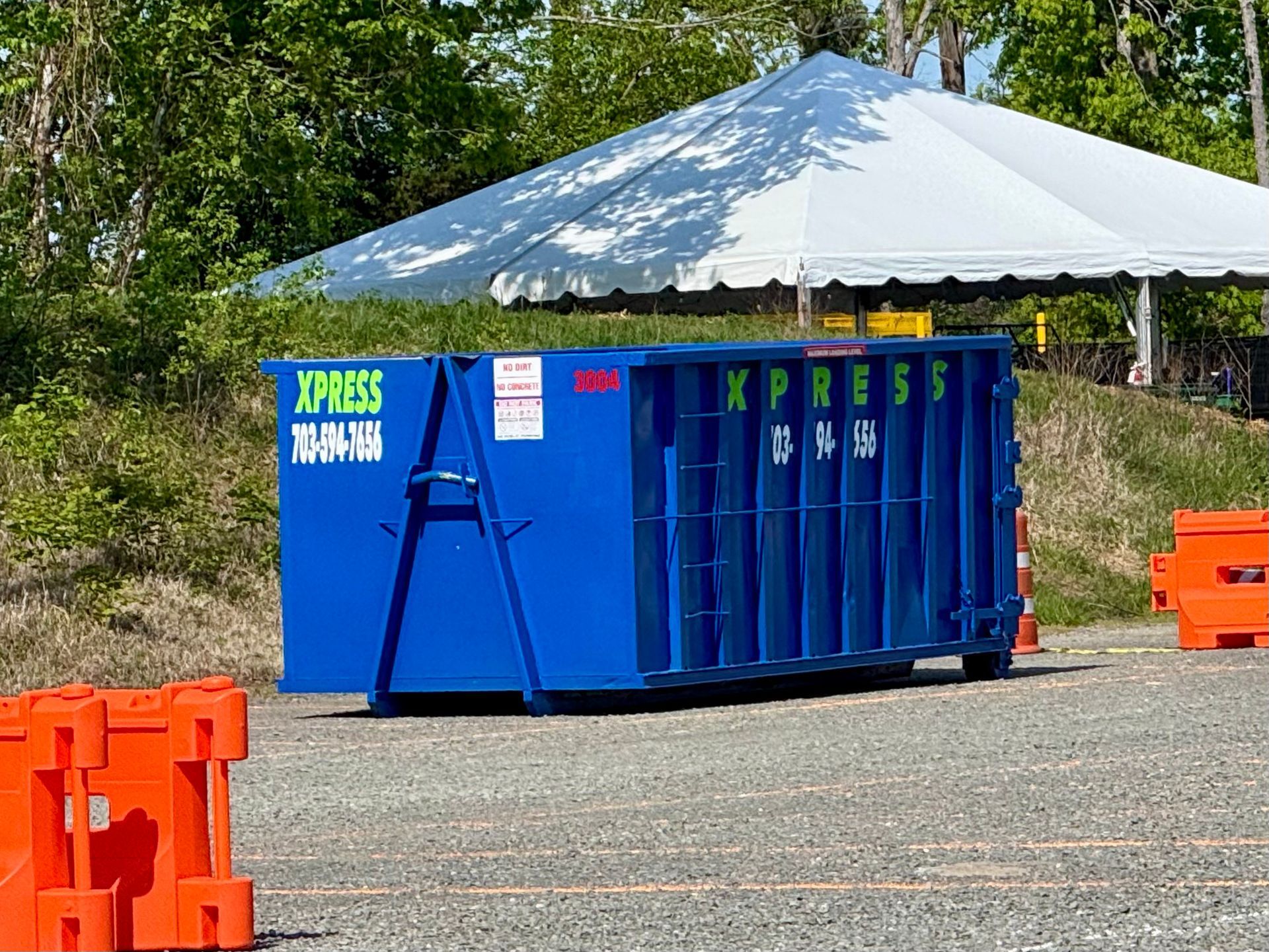 30 yard dumpster Brandy Station VA Event cleanup