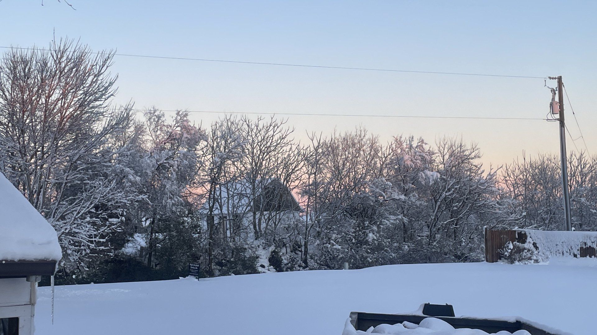 Dumpster In the snow in Catlett, VA