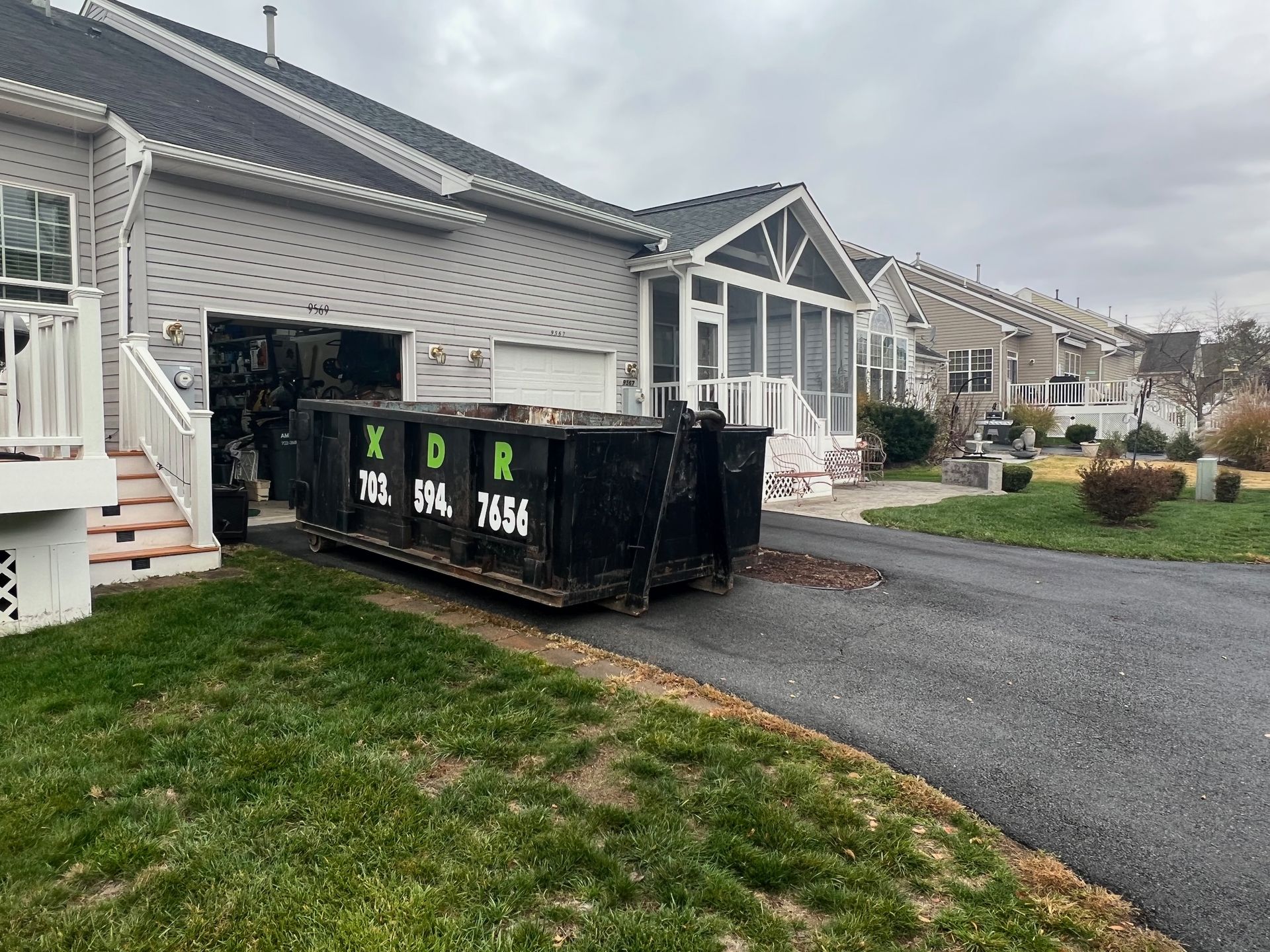10 Yard Dumpster in Residential Driveway in Bristow VA