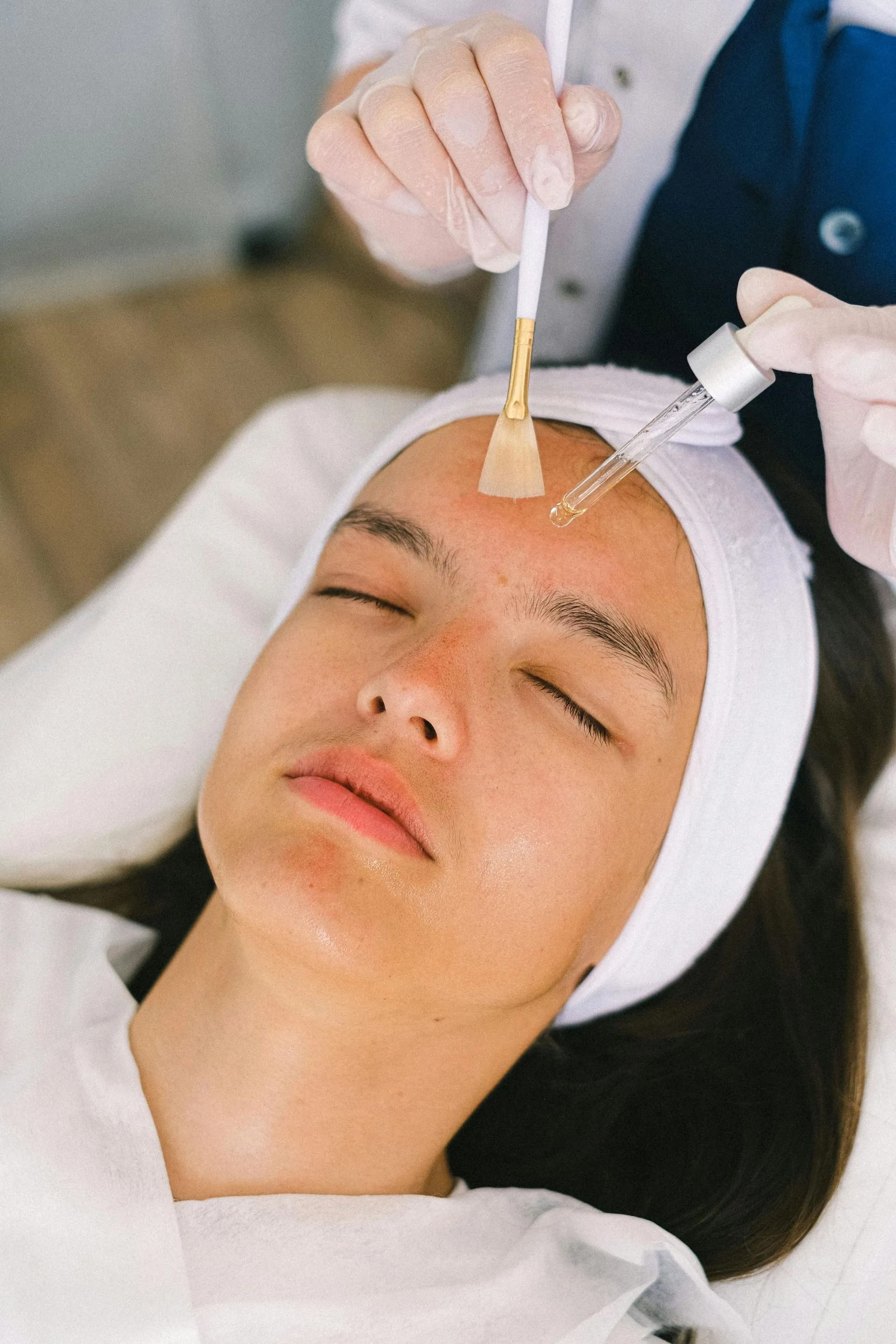 Chemical peel treatment being applied at Longevity 360 Med Spa