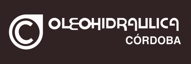 Logotipo en blanco y negro con la inscripción “OLEOHIDRÁULICA CÓRDOBA” y un icono circular con la letra C a la izquierda.