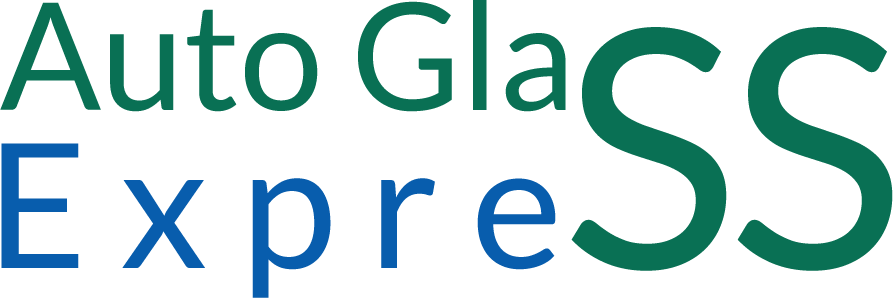 Auto Glass ExpreSS logo in green and blue text on a white background
