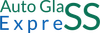 Auto Glass ExpreSS logo in green and blue text on a white background