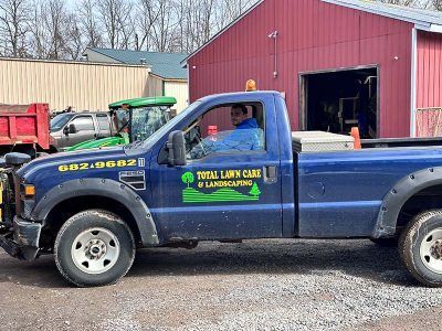 Blue pickup truck with 