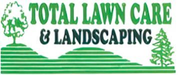 Logo for "Total Lawn Care & Landscaping". Green text and tree graphics on a white background.