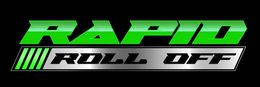 A green and silver logo for Rapid Roll Off Rentals, LLC.