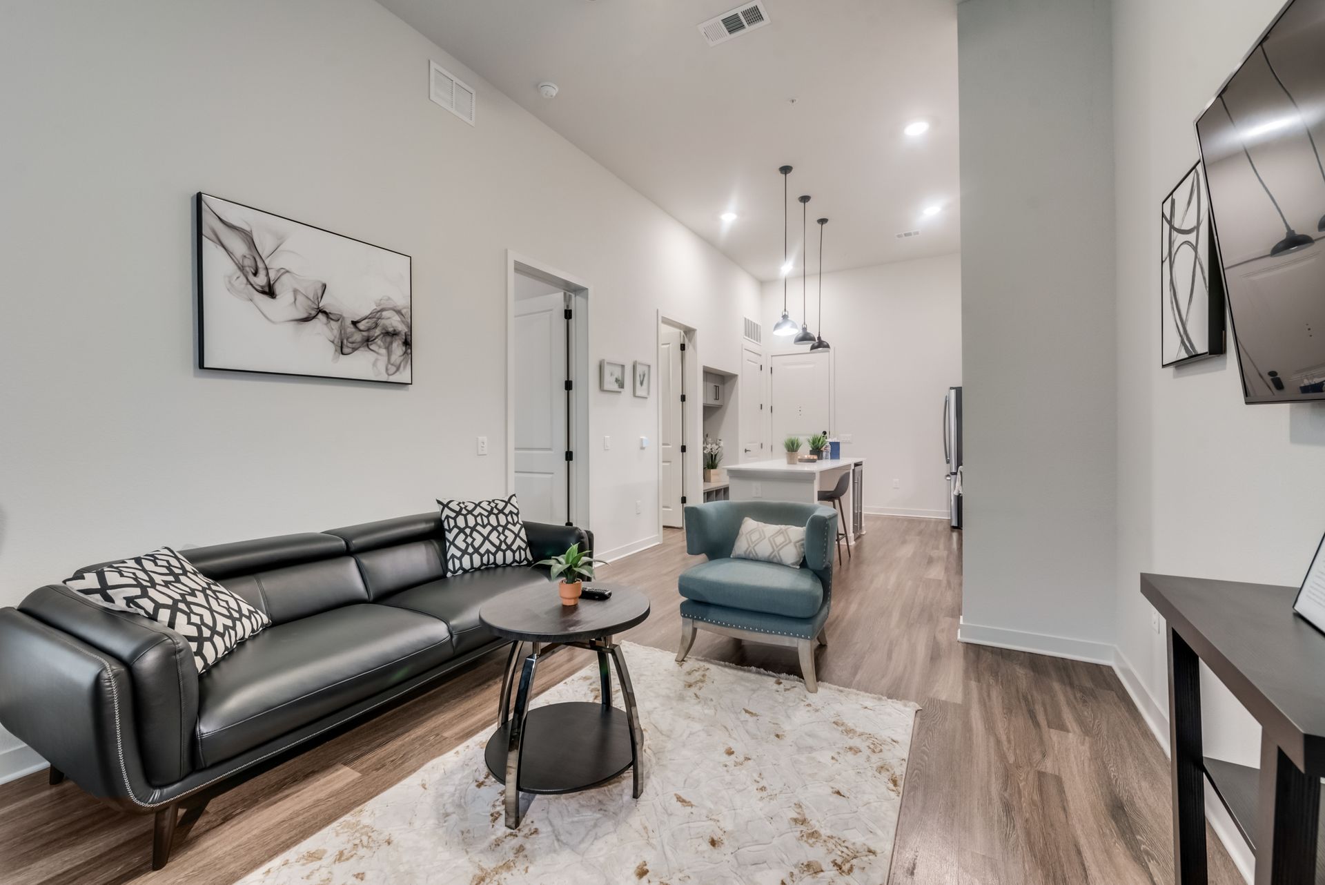 Furnished apartment staged in the DFW Metro Area.