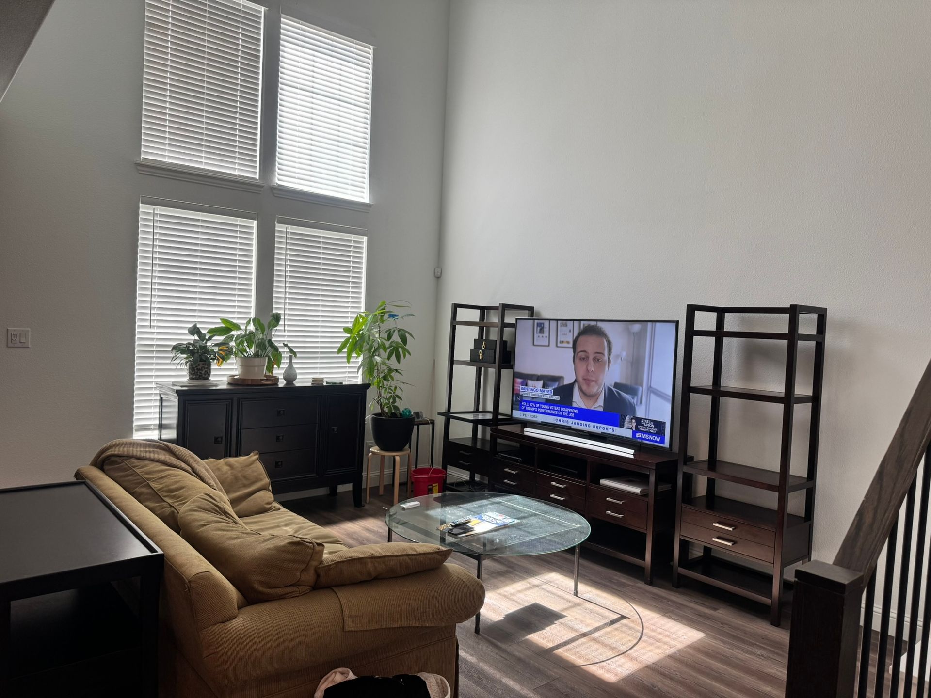 Before - Modern staged living room for a corporate furnished rental in Frisco, Texas