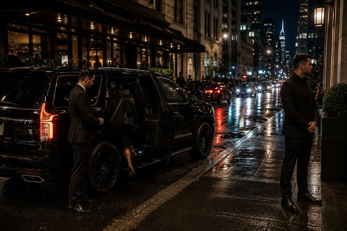 Protection professional scanning urban environment