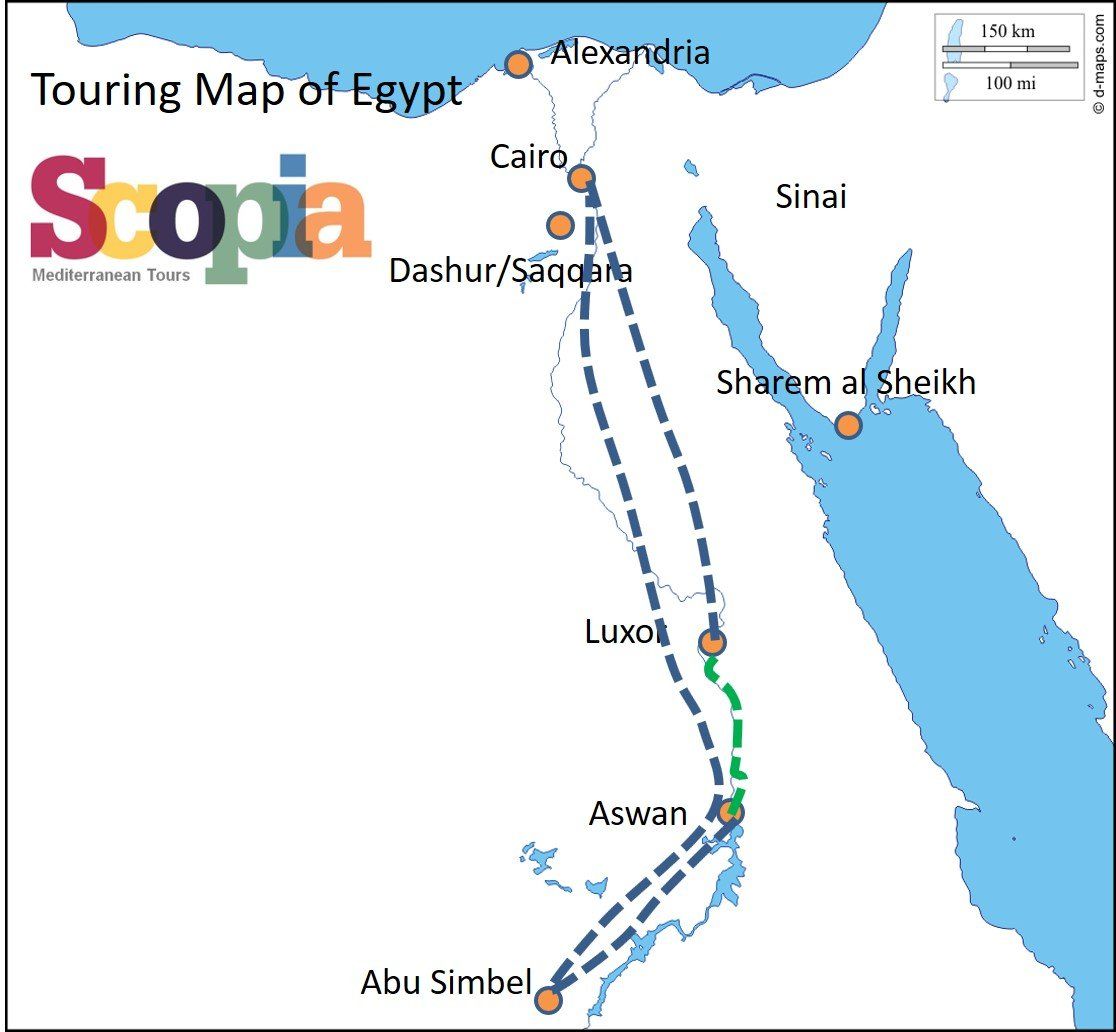 Touring map of Egypt