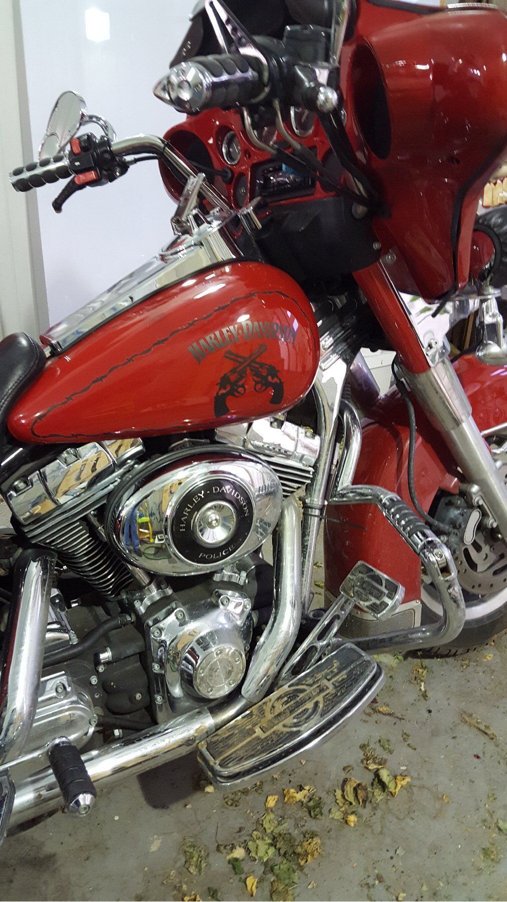 Harley with custom gun decal