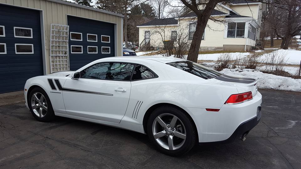 White car with decal