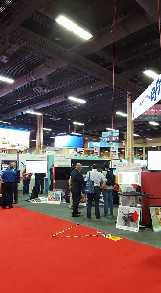 Several booths at a trade show