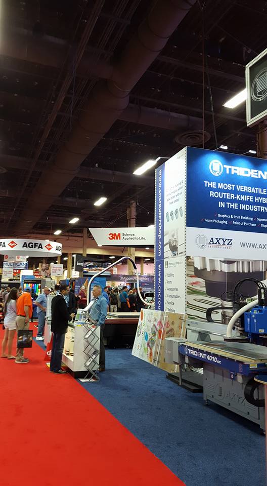 Trade show with booths