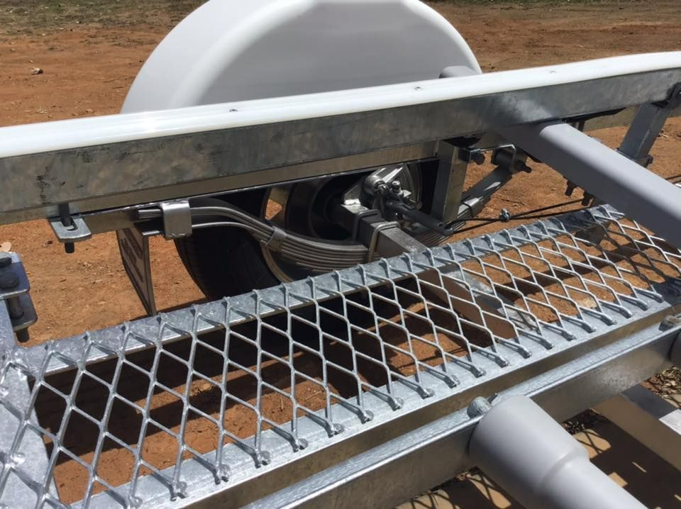 Metal Trailer Frame With a Mesh Bed — In Tune Marine in Mackay, QLD