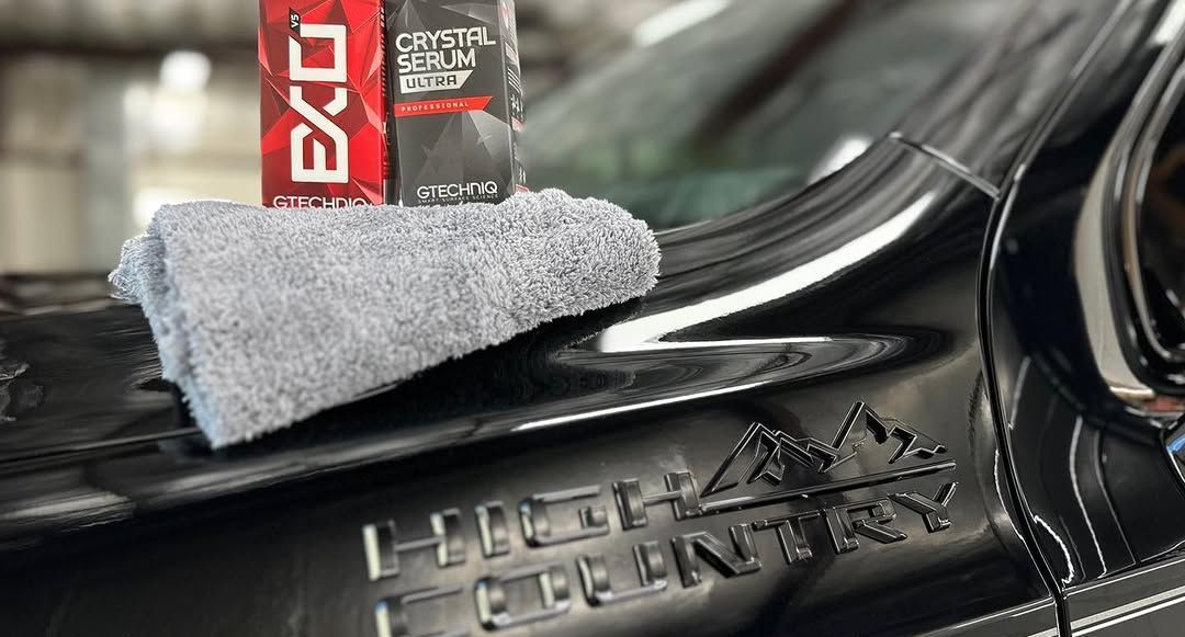 ceramic coating products on top of a vehicle