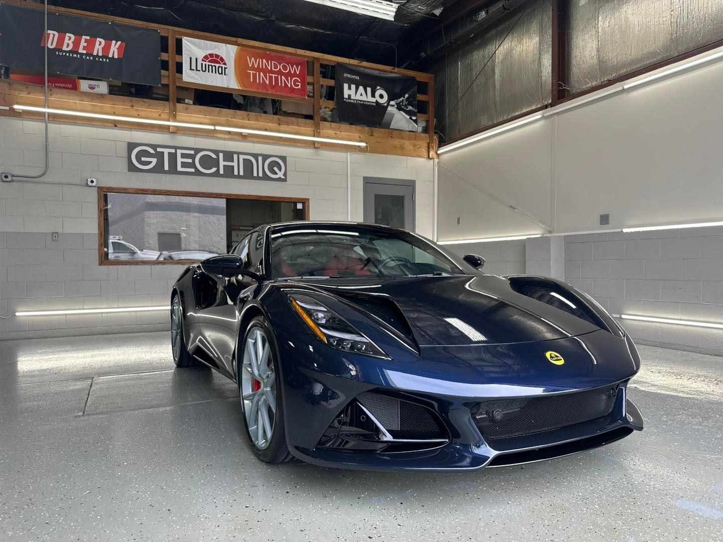 vehicle with paint protection film parked indoor