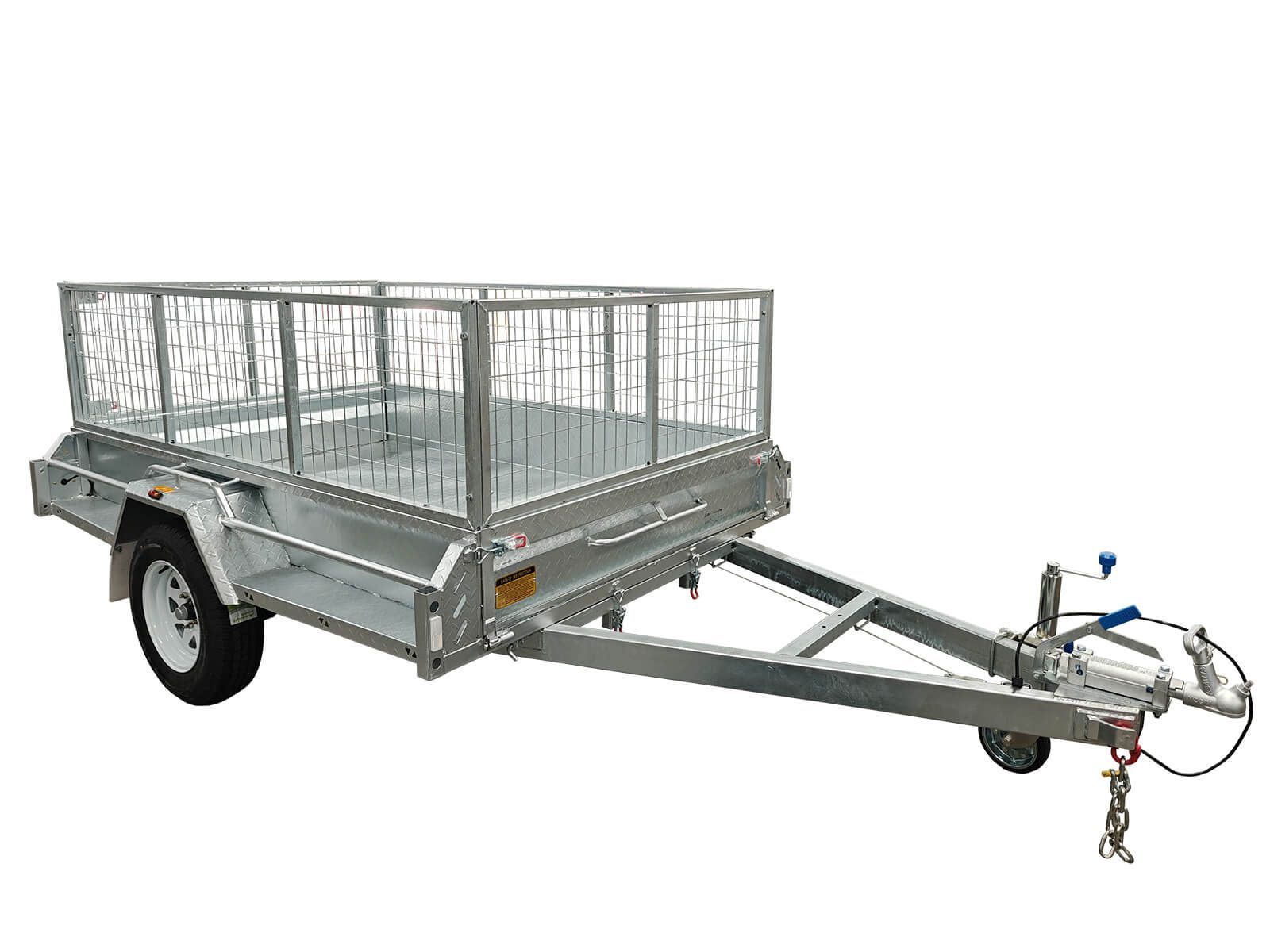 Galvanized Utility Trailer With Mesh Sides, in an Outdoor Setting — JC Hire in Bli Bli, QLD