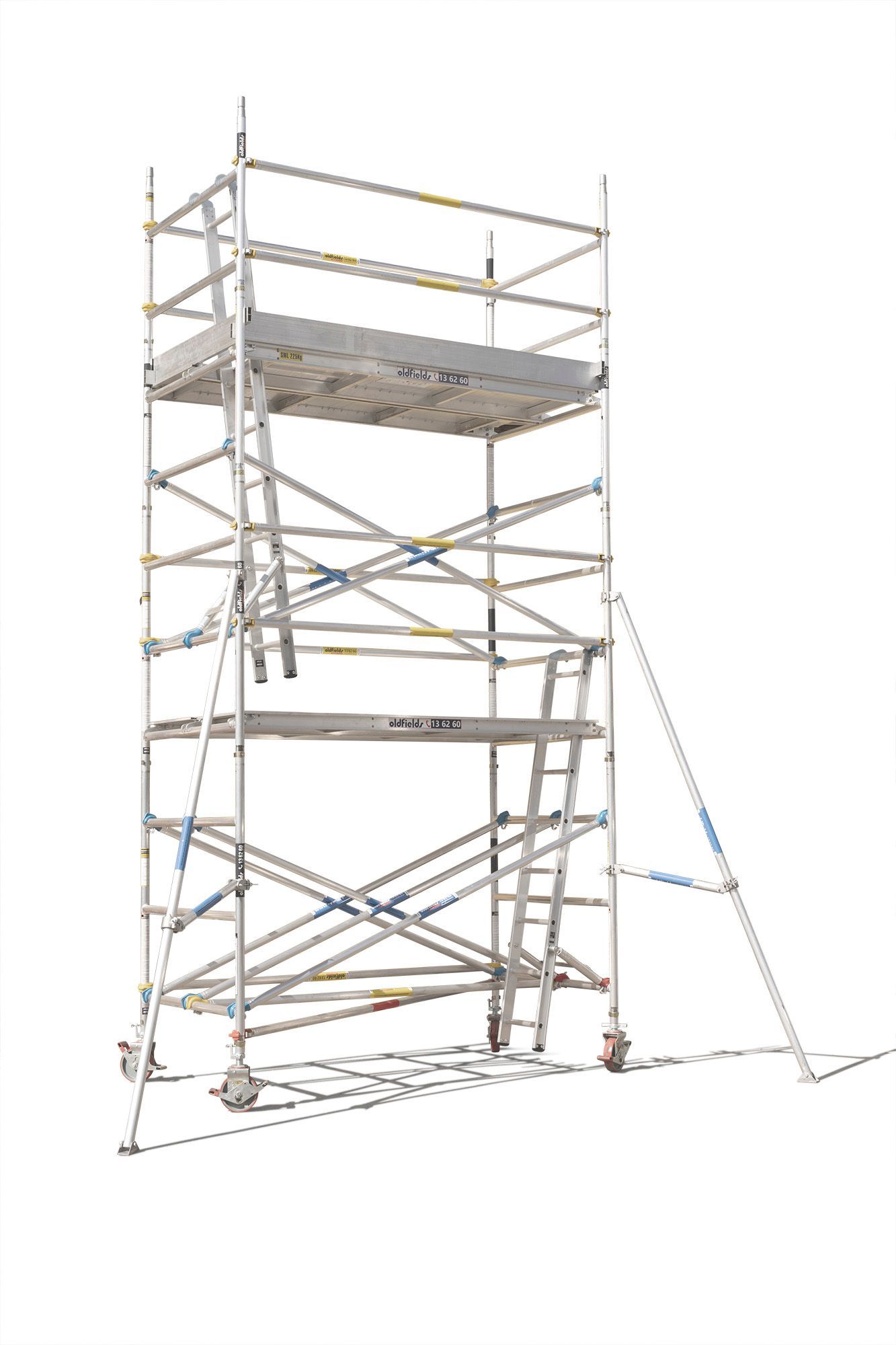 Aluminum Scaffolding With Several Platforms and an Attached Ladder — JC Hire in Bli Bli, QLD