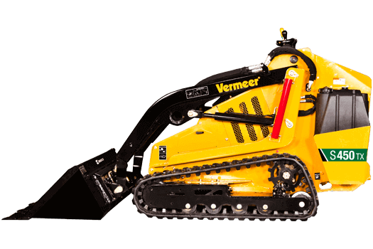 A Yellow Tractor With A Black Bucket On A White Background — JC Hire In Bli Bli, QLD