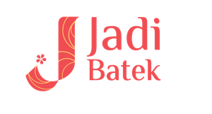 Jadi Batek logo in red and white: stylized 