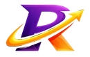 Purple and orange stylized letter P with a yellow arrow swoosh on a white background