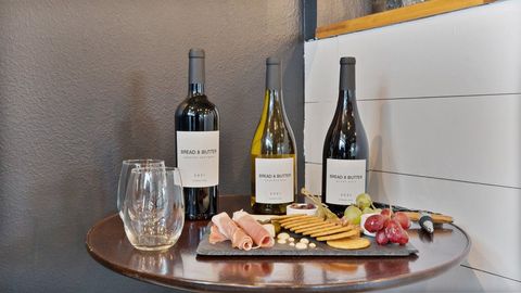 wine and food display
