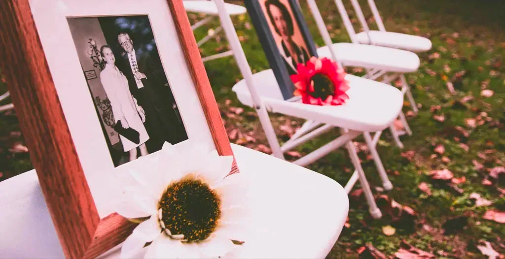 Supportive funeral service scene representing guidance after the death of a loved one