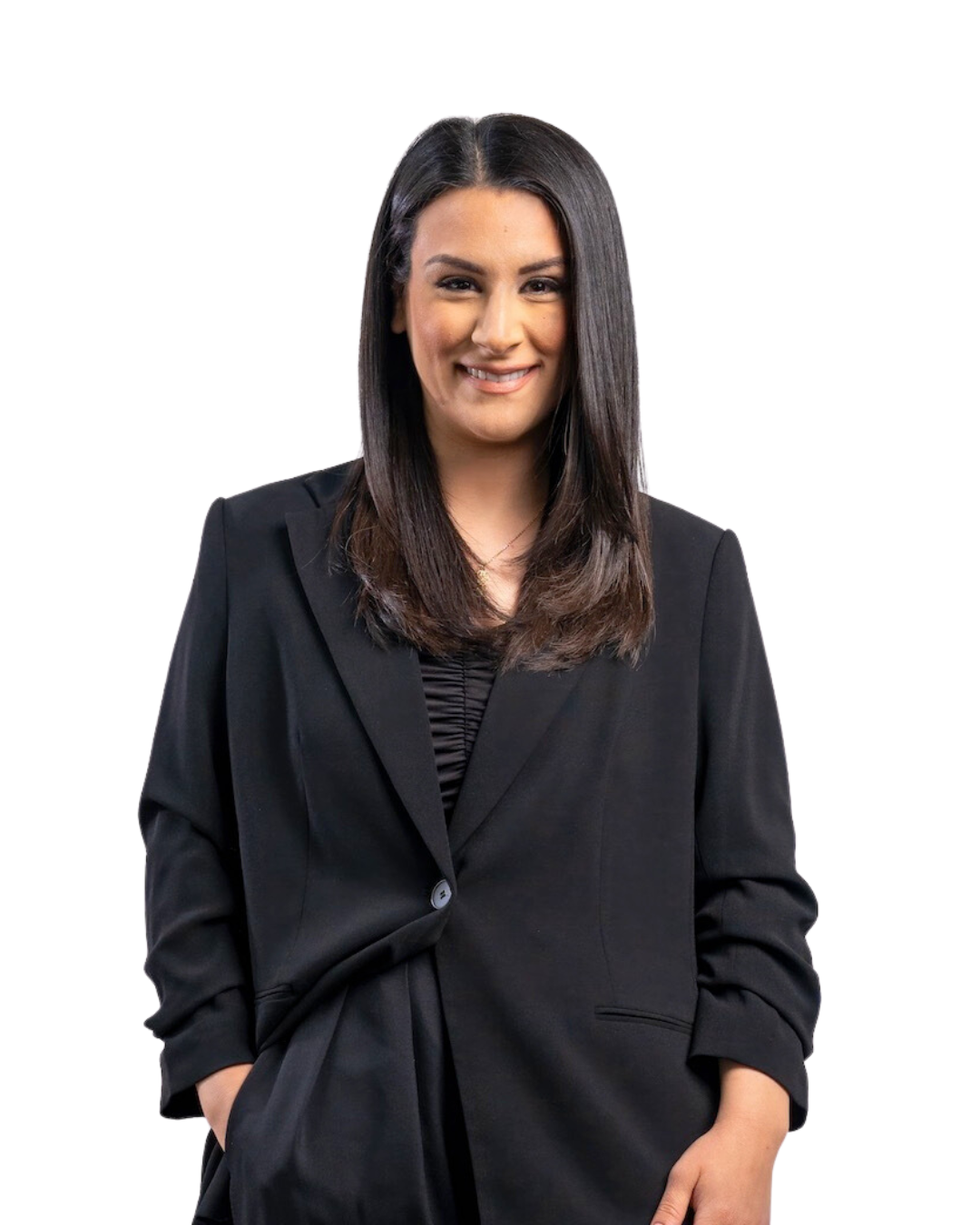 woman dark hair mortgage broker