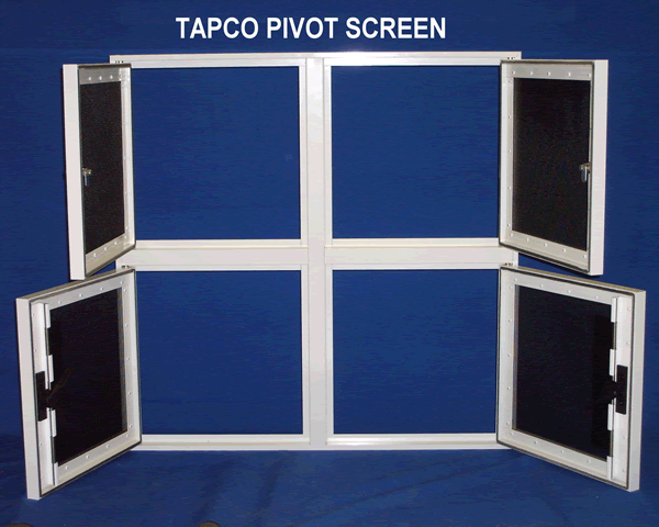 A tapco pivot screen is shown on a blue background