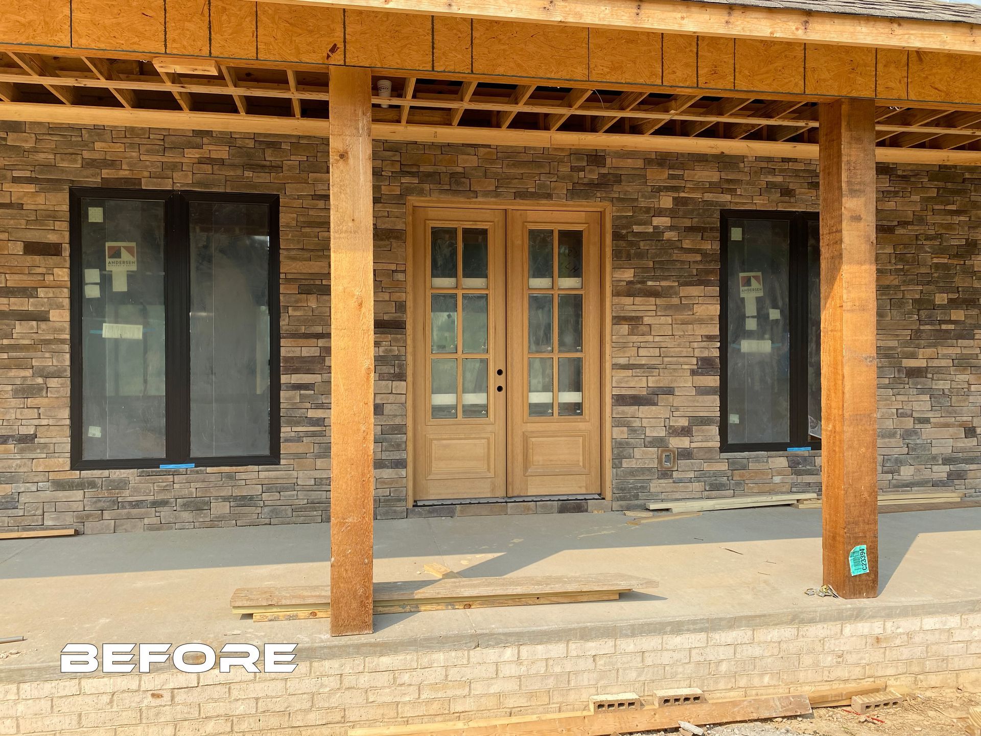 A before picture of a house under construction