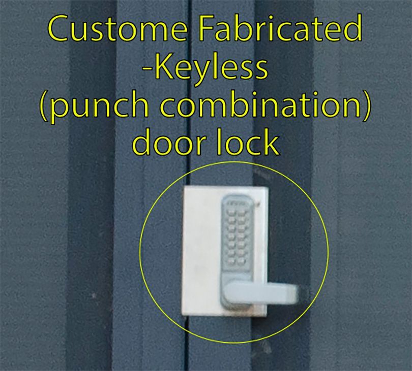 A picture of a custom made keyless door lock