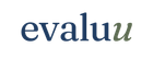 Blue “evaluu” wordmark on a white background