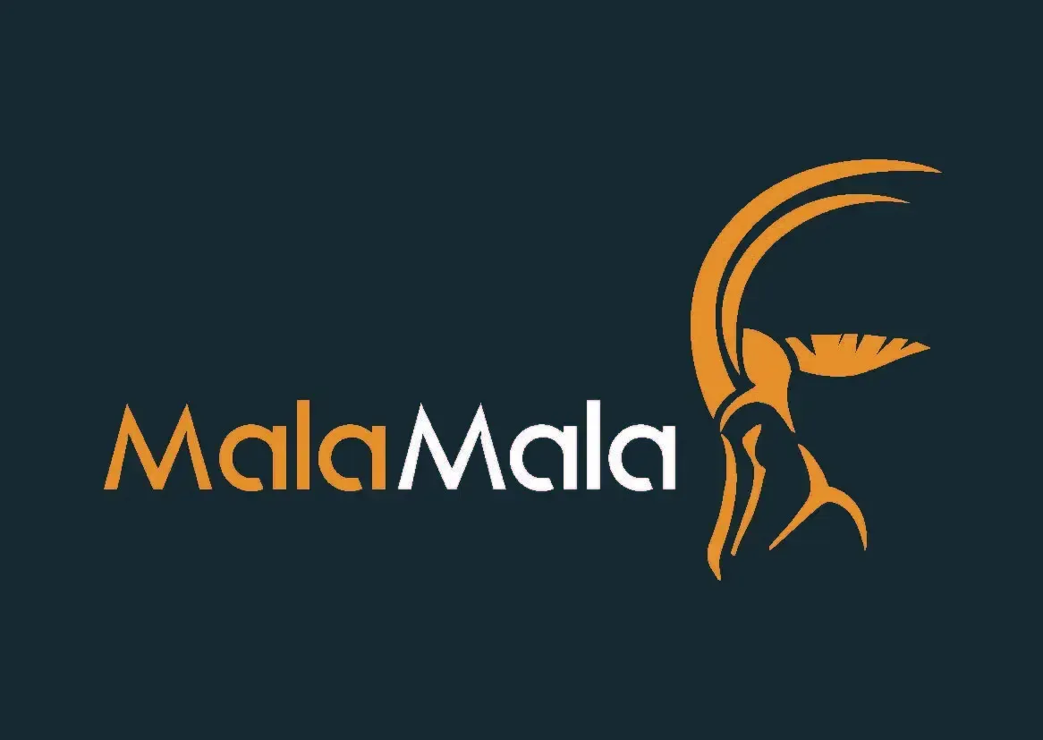 A logo for malamala with a silhouette of a person