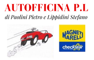 Un logo per autofficina pl con un'auto rossa sopra