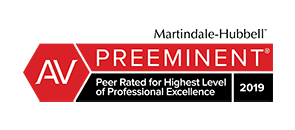 a logo for martindale hubbell preeminent peer rated for highest level of professional excellence