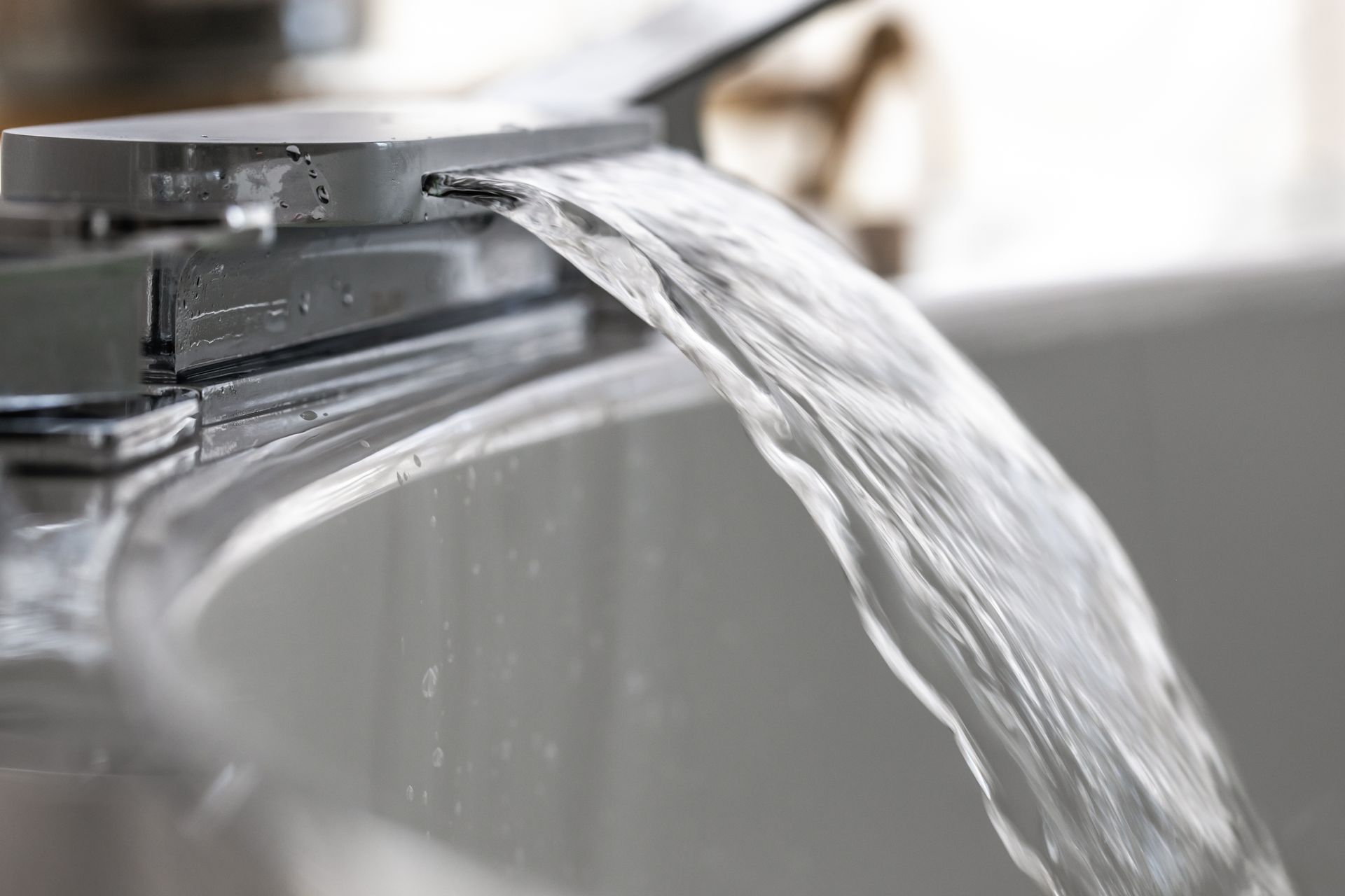 Water running from a spout