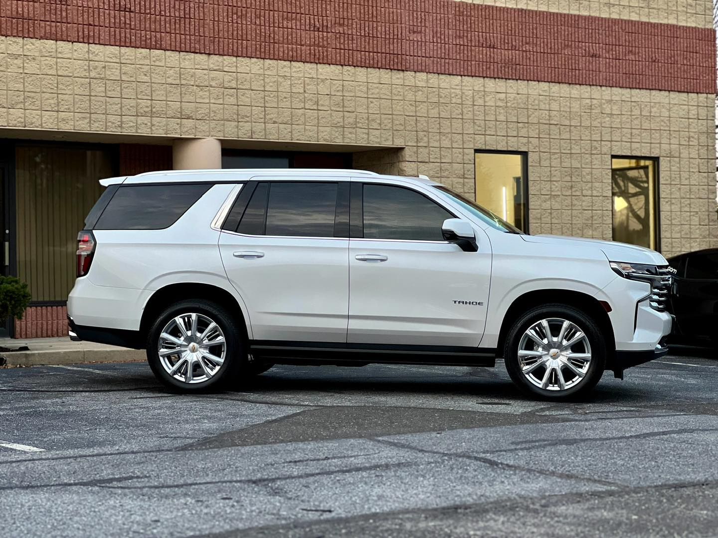 window tinted white vehicle