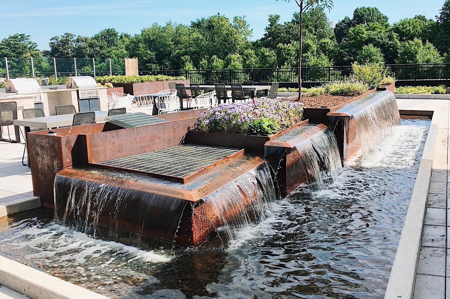 Close-up View Waterfall Fountain — Baltimore, MD — Winkler's Inc