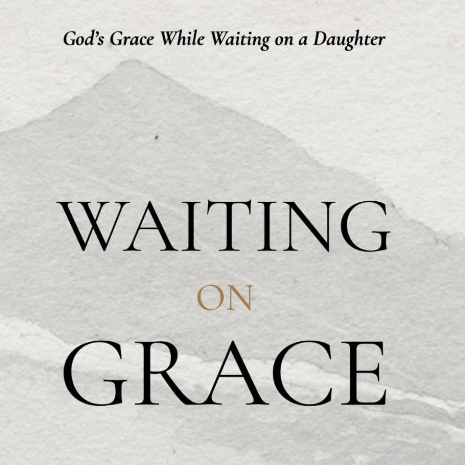 Book cover reading “Waiting on Grace” with subtitle “God’s Grace While Waiting on a Daughter” on a light gray background