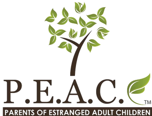 P.E.A.C. logo with a tree made of green leaves and the words “Parents of Estranged Adult Children”