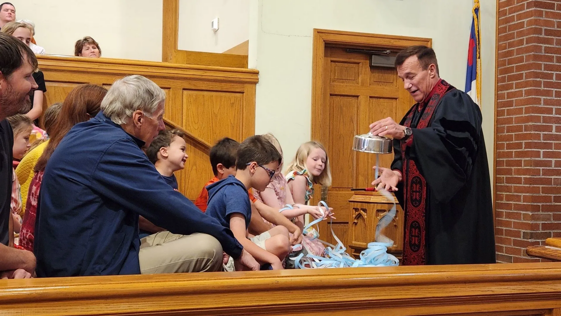 Magician with children