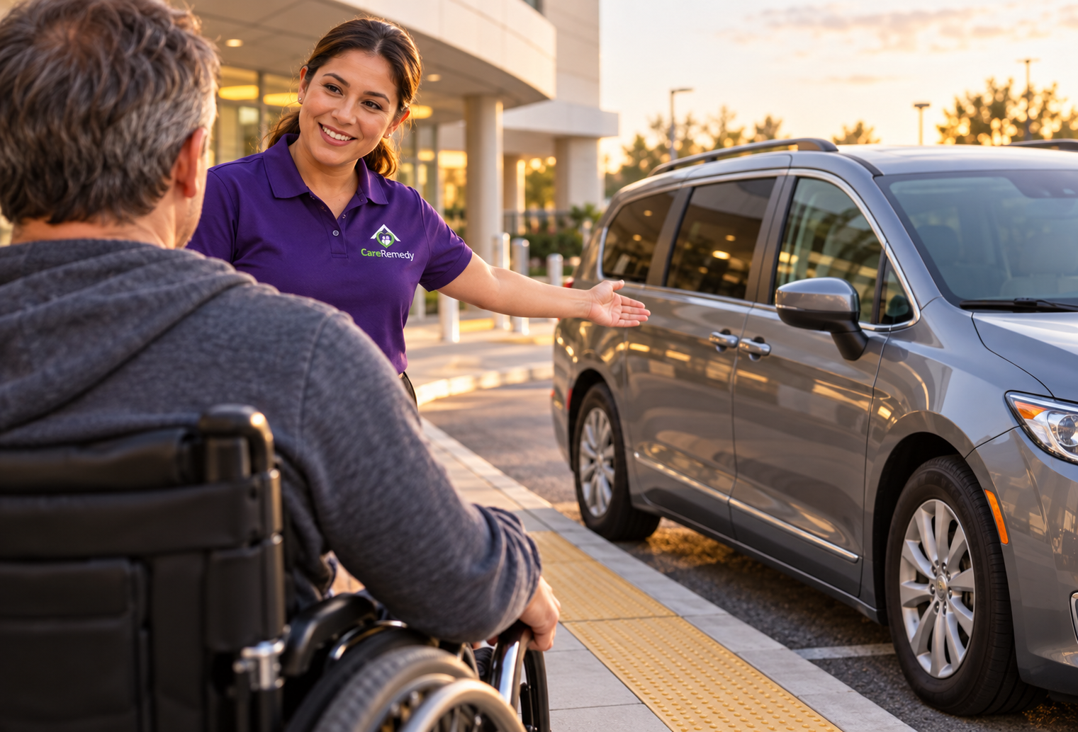 Wheelchair accessible van for a ride home after a leg amputation in Massachusetts