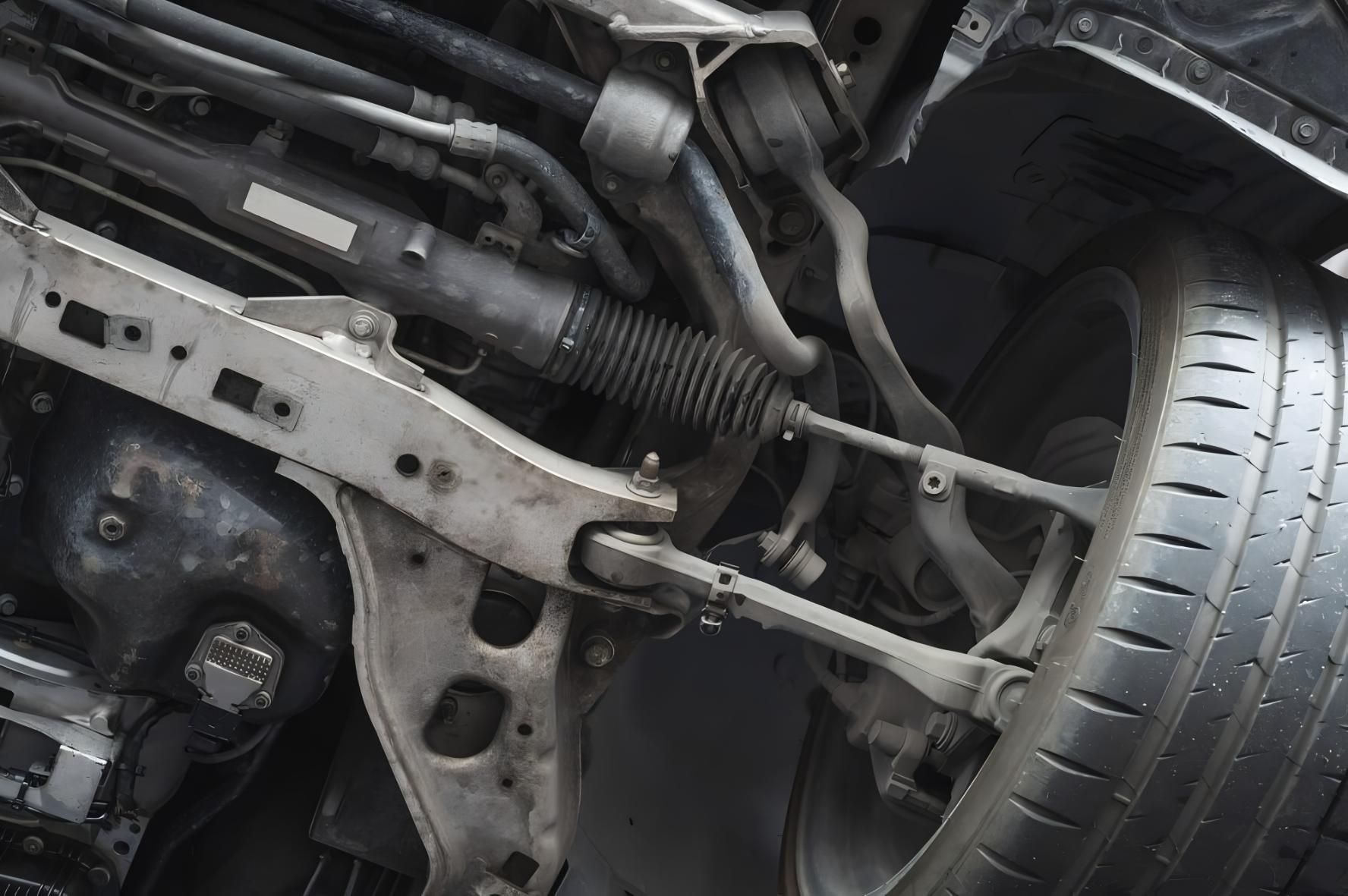 A Close Up of the Underside of a Car With a Tire — CWC Auto Services In Ainslie, ACT