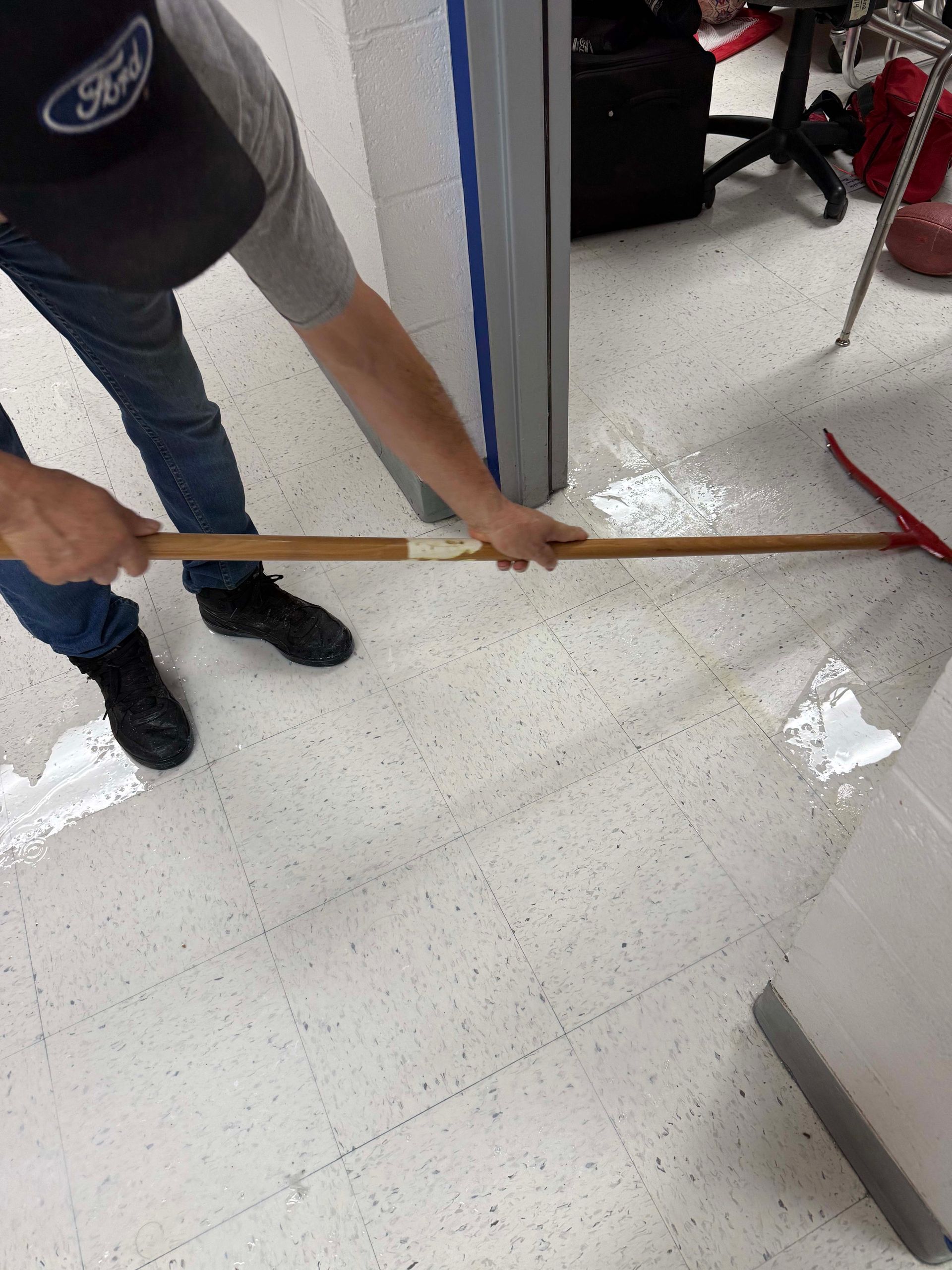 Applying commercial floor finish