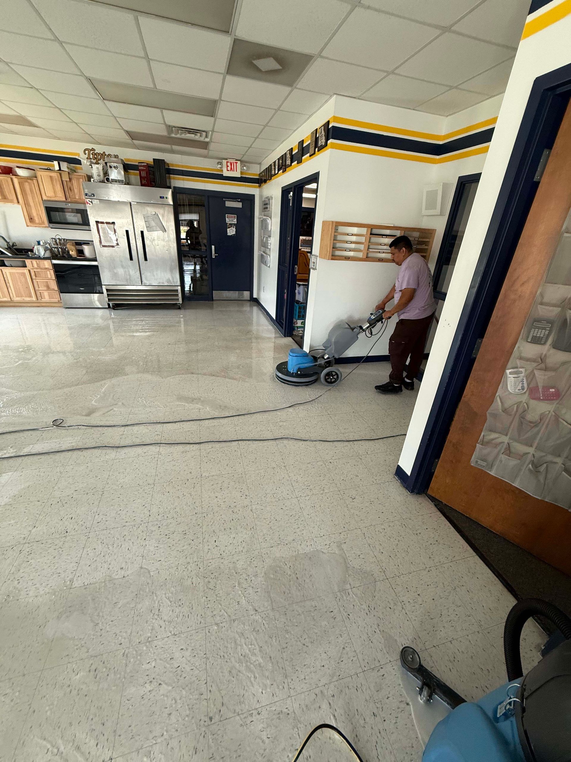 Scheduled floor maintenance visit