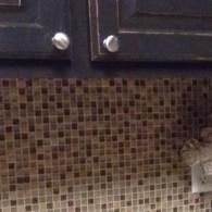 brown tile backsplace
