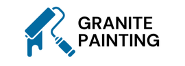 Granite Painting logo with a blue paint roller and black text on a white background