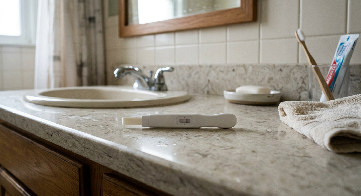 Bathroom counter with a sink, soap, toothbrushes, and a folded towel near a window