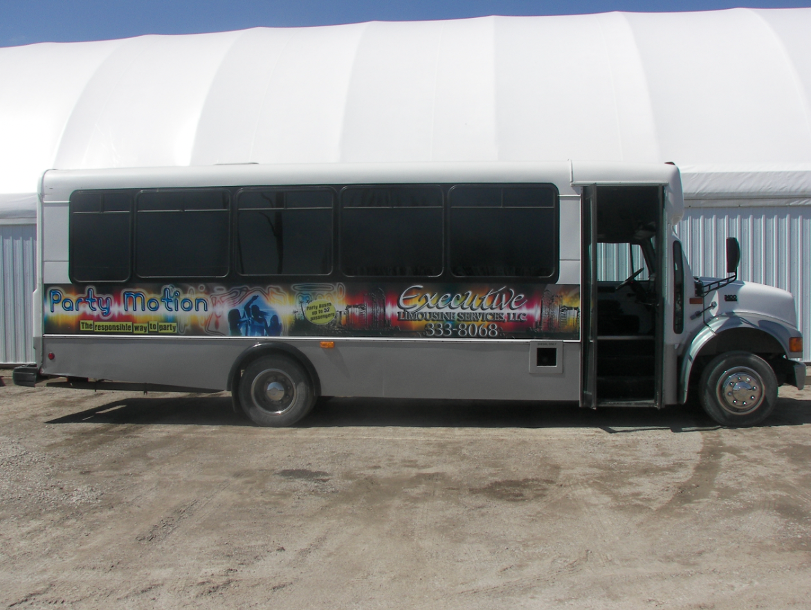 A bus with the word celebration on the side
